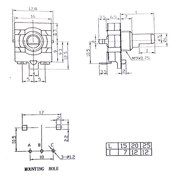 Encoder Switch,Rosh 16mm 24 Pulse 12 Pulse Coding Incremental 360 ° Encoder Switch,Metal Shaft Coded Rotary Swith