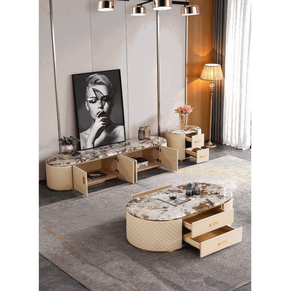 Oval Shape Coffee Tea Table Tea Serving Table Smooth Finish