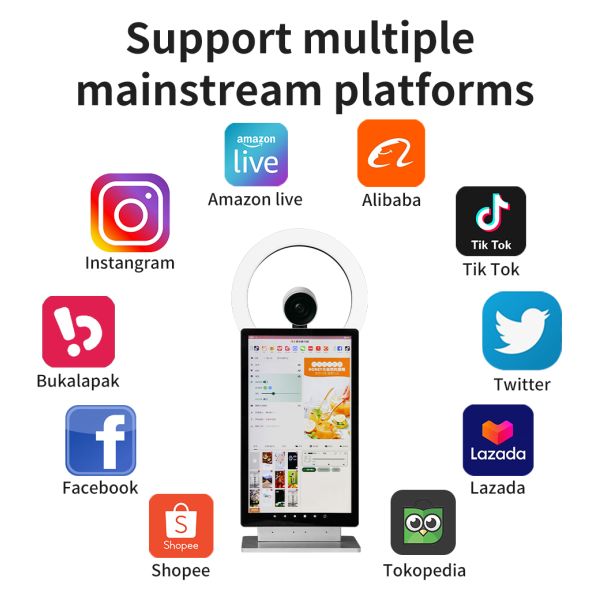 MJK Professional Android OS Live Streaming Equipment 10 Point Capacitive Touch Screen Metal Smart All One Machine for TikTok