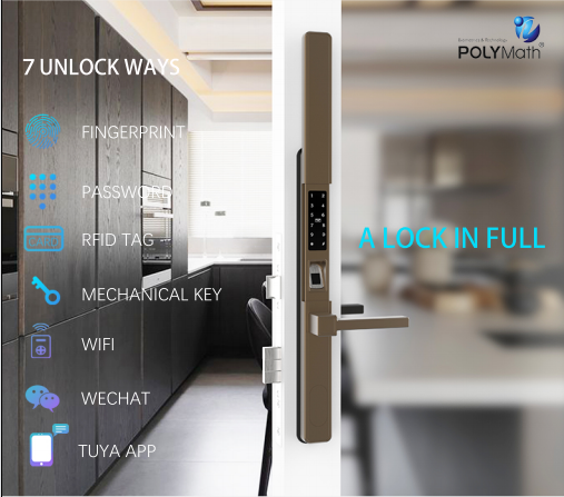 Aluminum Villa Smart Door Lock with Remote Control and Waterproof Programmable Sensor