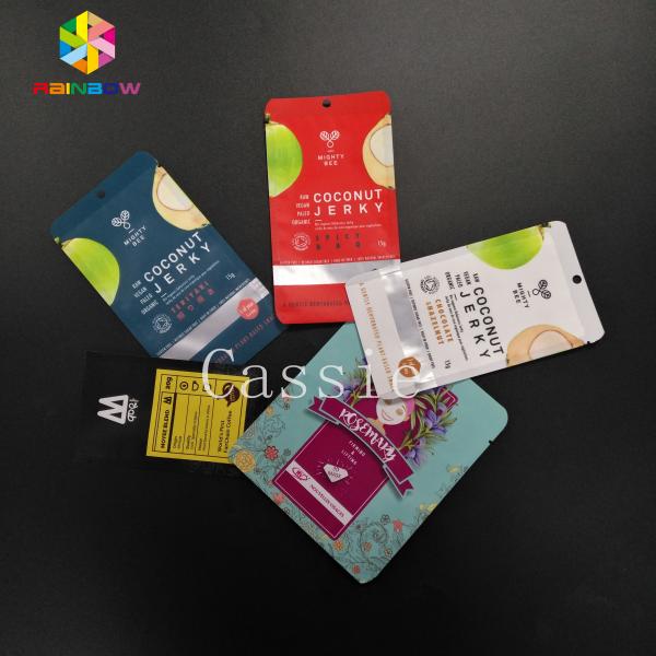 Multi Colored Grip Lock Bags Mylar Foil Sample Pack Open Top For Powder Packaging