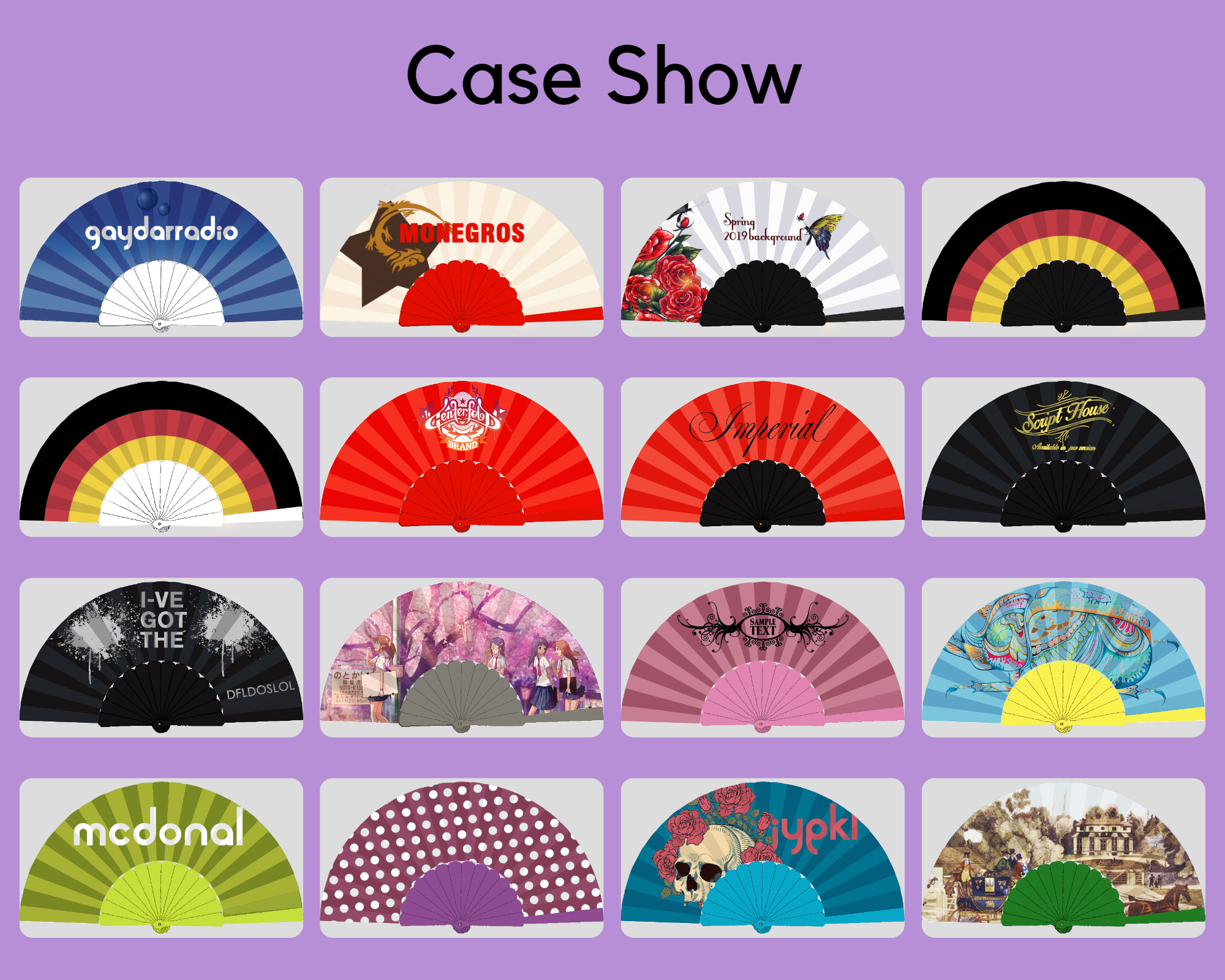 Customized Personalized High Quality Hand Fans Plastic Ribs Custom Printed Folding Hand Fan