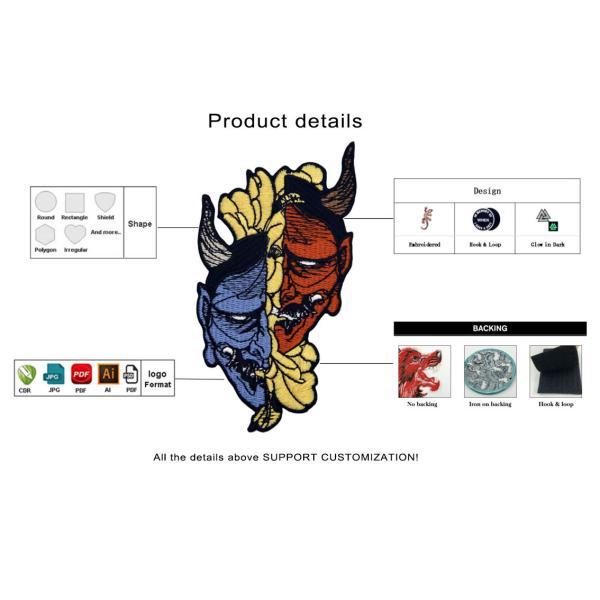 Lion Dog 3D 10cm Custom Embroider Patch Die Cut Border For Jackets