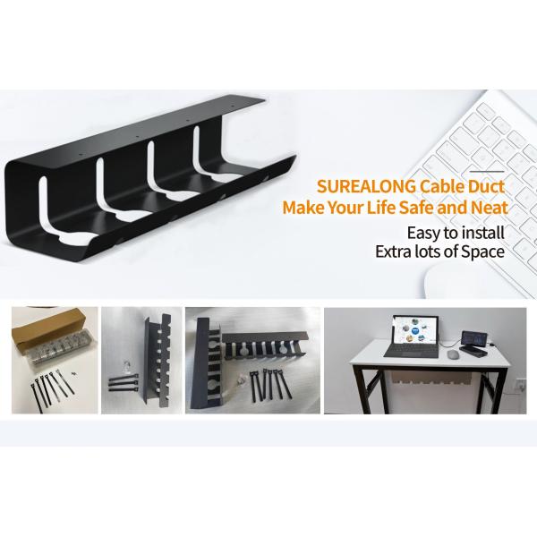 Maximize Productivity Single Tier Bolt Inserting Cable Duct for Under Table Cables