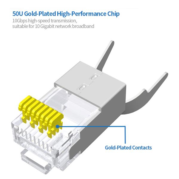 SFTP Shielded RJ45 Network Cable Accessories Cat7 Connector Modular Plug