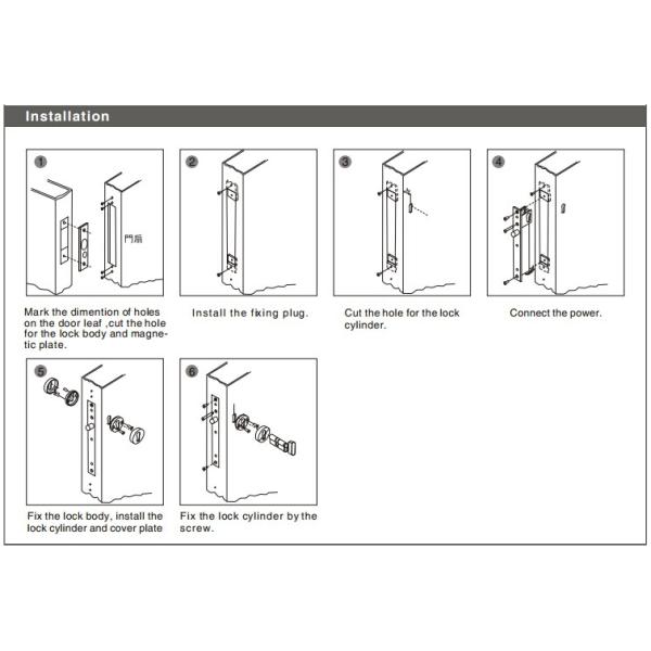 Access Control Security Electromagnetic Bolt Lock With Signal Output , DC 12V