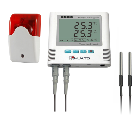 External alarm Display Two Channel Temperature Data Logger with software