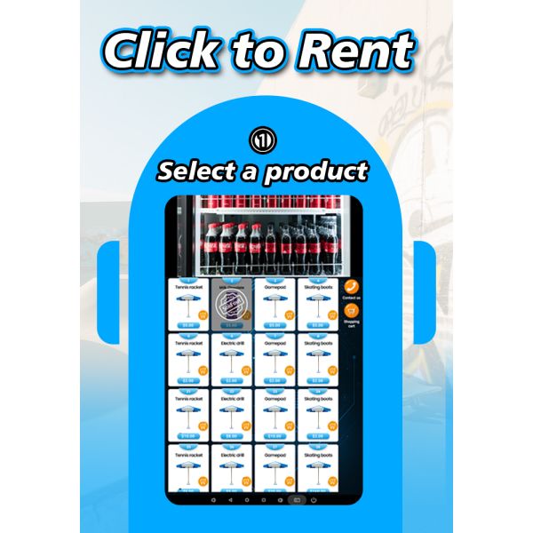 Beach Sun Umbrella Rental Vending Machine Outdoor Solution with Card Reader