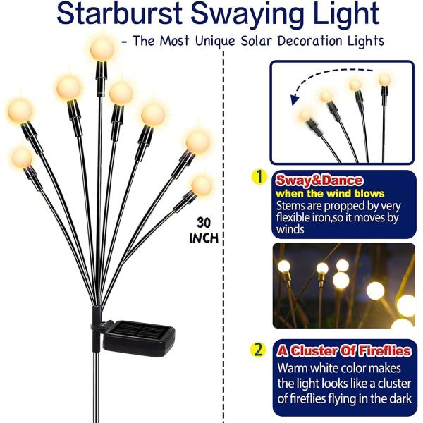 Solar Powered Modern Style Firefly Outdoor Lights With Motion Sensor