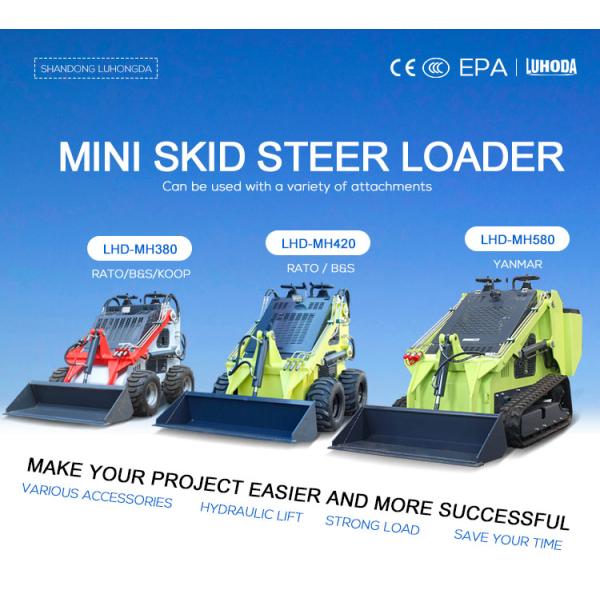 Yanmar Engine Mini Skid Steer Loader Multifunctional Mini Loader Skid Steer With Attachments