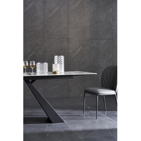 Modern Simple Adjust Expanding Dining Table Nordic Style Extendable Ceramic Dining Table With Carbon Steel Base