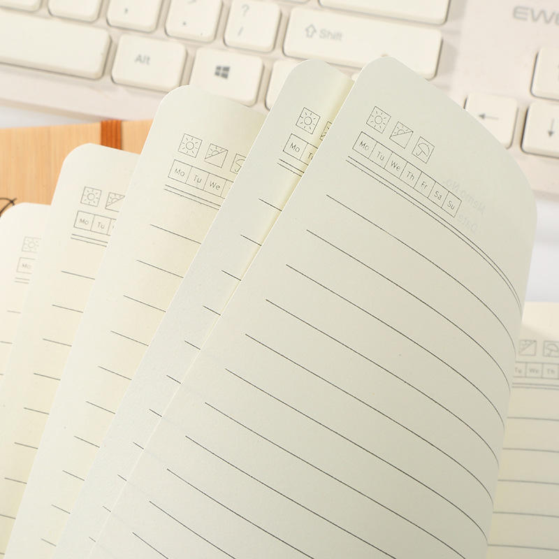 Close-up view of book spine and cover materials