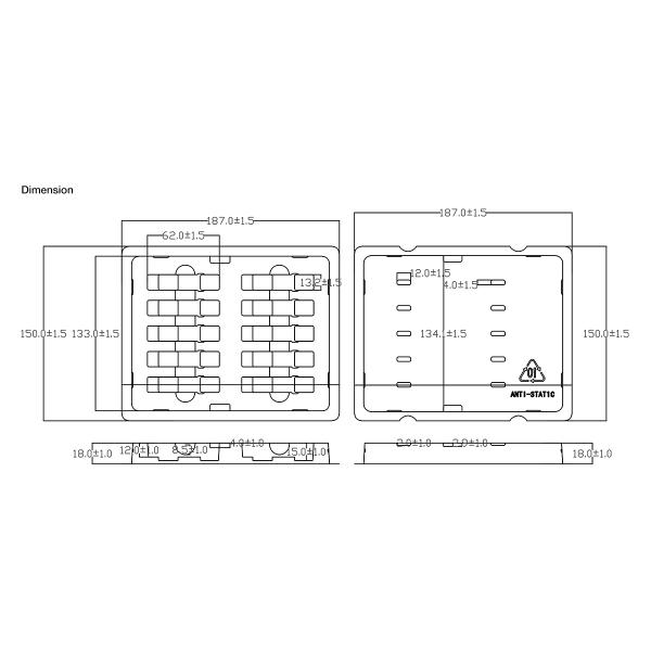Anti-Static Plastic Packaging Tray for 10-count SFP SFP+ Transceiver