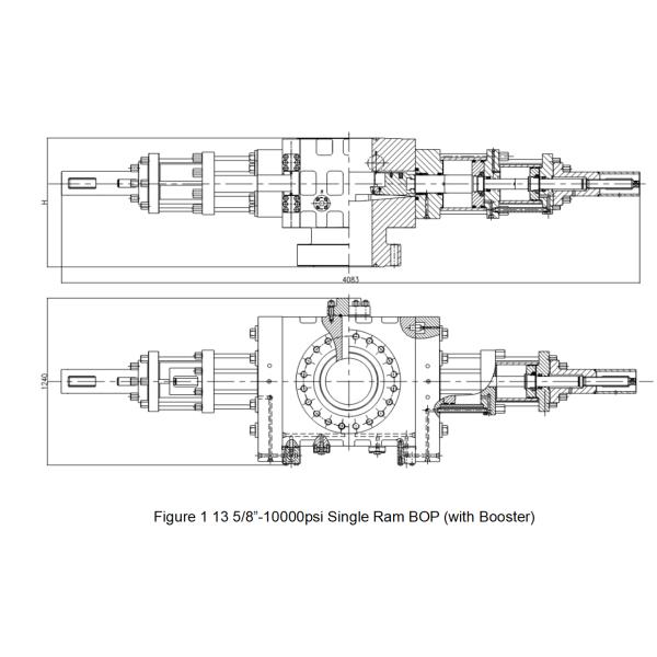 10000psi Shaffer Type Single Ram Blowout Preventer With Standard Bonnets