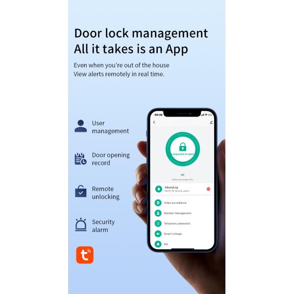 Qleung Camera Door Lock With Video Calling Fingerprint Digital Lock
