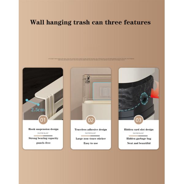 9L Wall Hanging Trash Can Recycling Wall Mounted Garbage Can