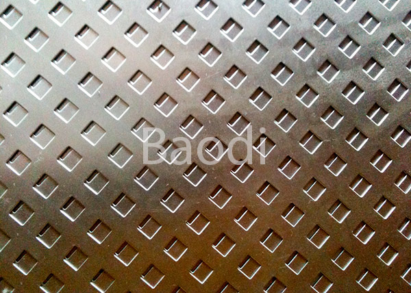 Electro Galvanized Perforated Metal Sheet With Square Hole Pattern , Perforated Steel Plate