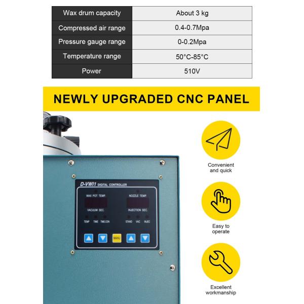 3Kg Capacity Wax Injection Molding Machine Digital Vacuum Casting