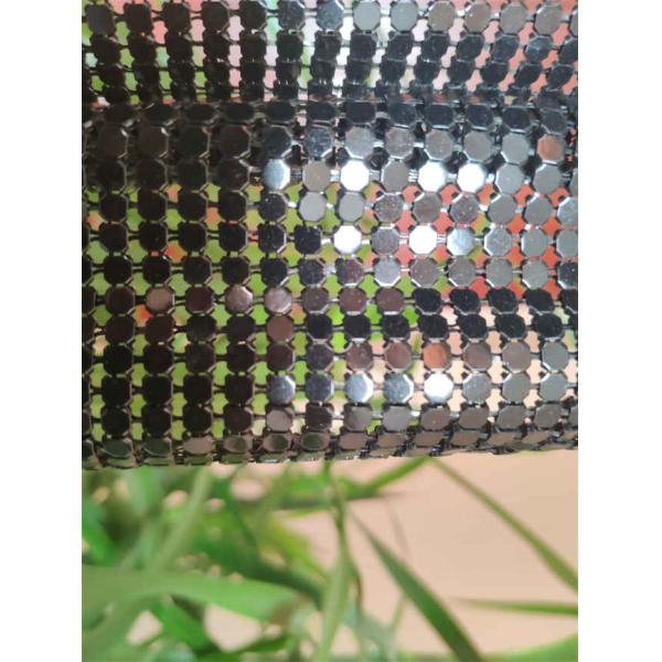 Aluminum Metal Sequin Curtains For Architecture Metallic Silver