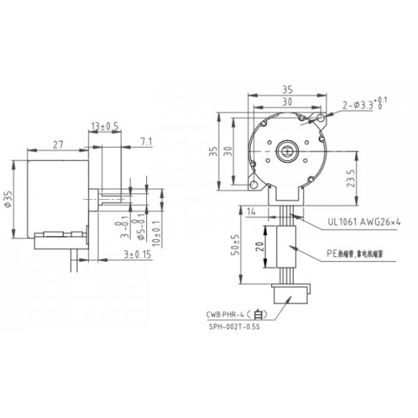 35BYJ412 4 Phase Stepper Motor 12V High Torque DC Motor For Camera Printer