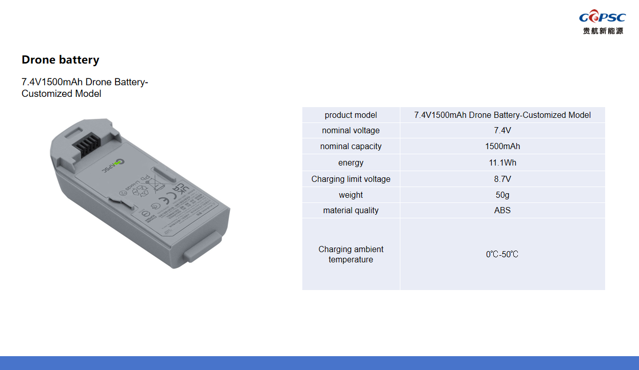 7.4V1500mAh Drone Battery-Customized Model