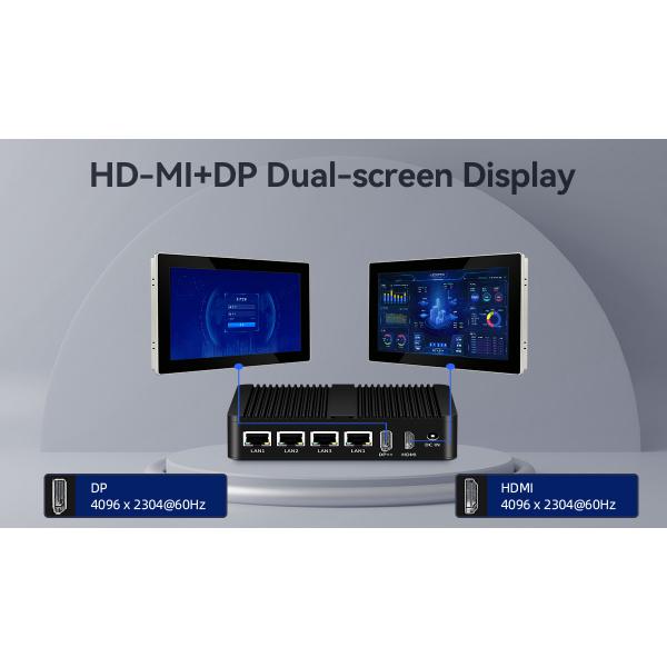 Intel N100 Processor Fanless Industrial Mini Computer Dual COM DDR4 RAM 4LAN