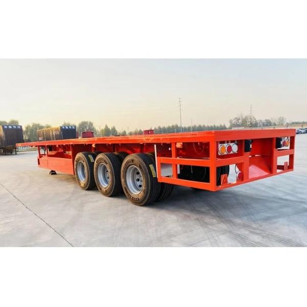 20FT 40FT Double Flatbed Container Trailer Flat Bed Trailer for Loading Capacity