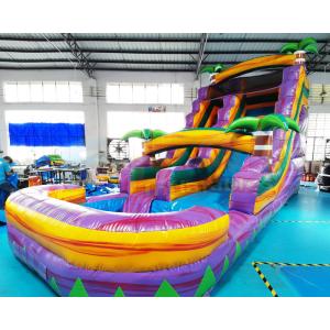Quality Playground Bounce House Inflatable Water Slide With Pool for sale