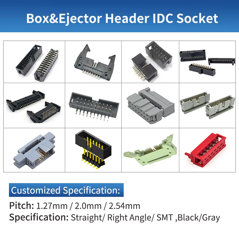 2.0mm Brass Right Angle Box Header PCB Connector for LED Lighting Equipment