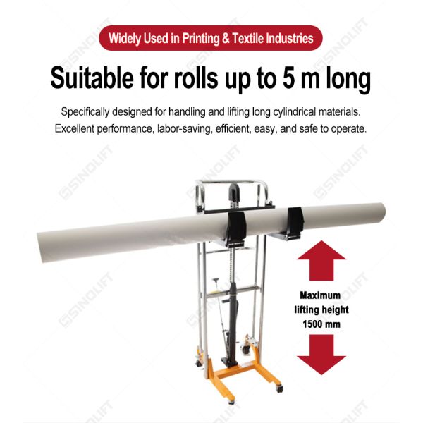 Sinolift PFM roll and reel material stacker - simple manual operation