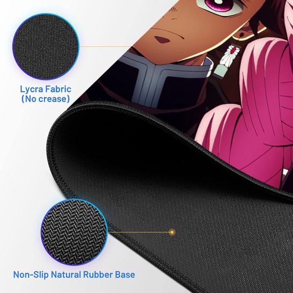 Customized Natural Rubber Portable Anime Desk Mouse Mat for Gaming Rectangular Shape
