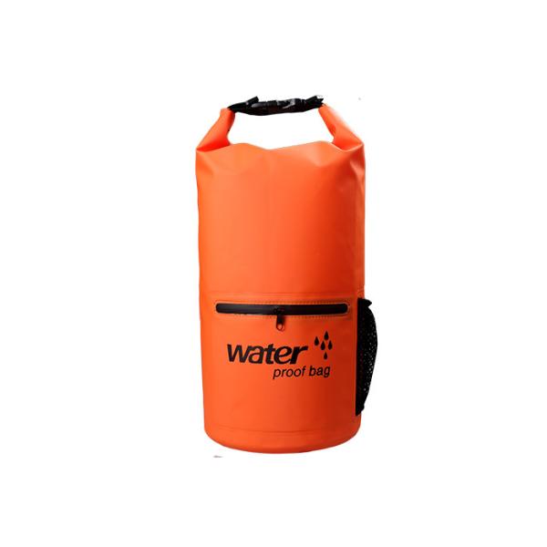 100% Waterproof Orange Dry Bag Backpack Customized Silk Screen Printing Logo