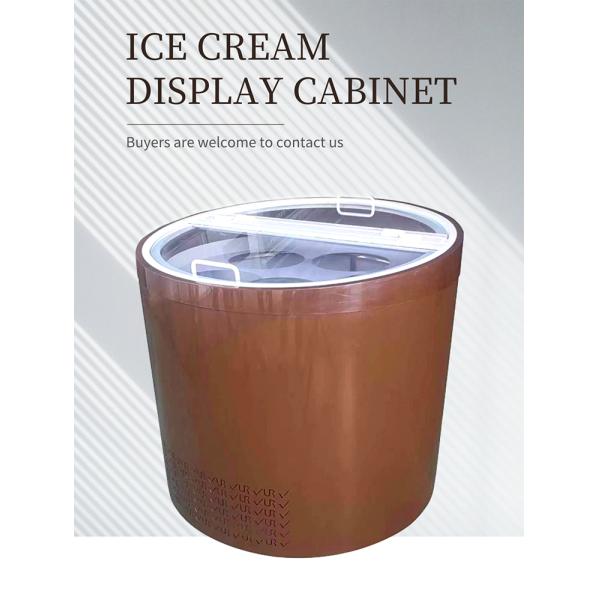 Cake Preservation Circular Display Cabinet for Ice Cream Display Large Capacity Rotating Display Cabinet