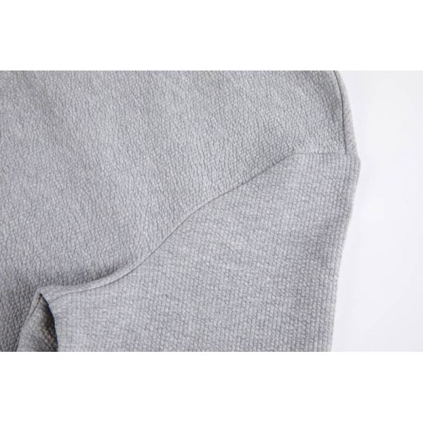 Micro-waffle Texture Quarter Zip Mock Neck Shirt with Relaxed Straight Fit for Multi-season Layering