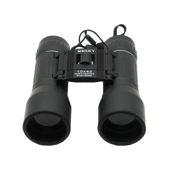 Black Color High Definition Compact Folding Binoculars For Games Watching 42mm Objective Diameter