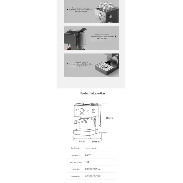 Bluetooth Sensor Technology Professional Barista Automatic Espresso Coffee Maker for Home