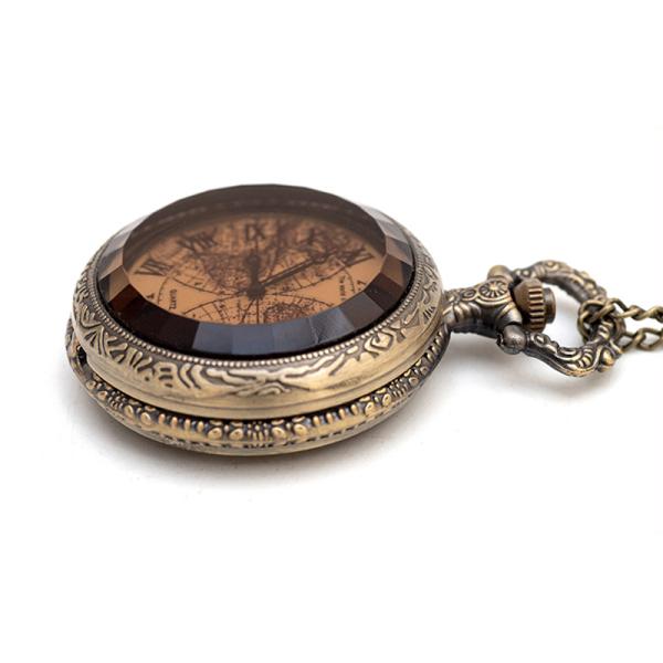 Retro Vintage Pocket Watch Clock Quartz Movt With 0.8m Chain