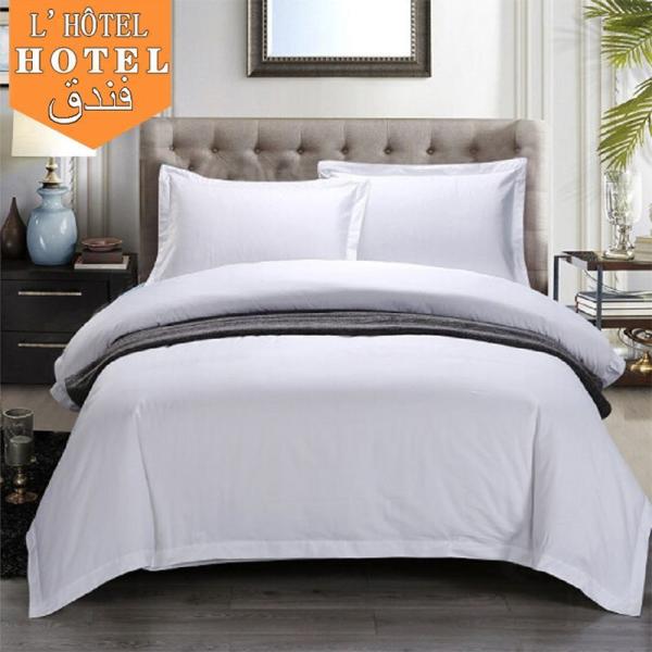 Luxury White Hotel Fitted Sheets Hotel Style Bed Sheets With Woven Technics