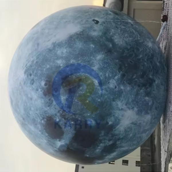 Digital Printing Inflatable Moon Model With Led Light For Events Customized Color