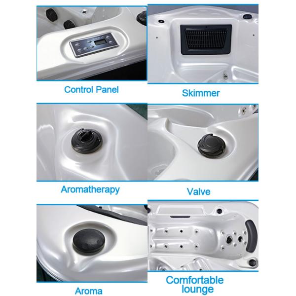 Computer Control Outdoor Whirlpool Tub Rectangle Shape CE / SAA certification