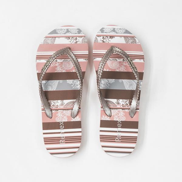 38EU Reusable Thin Strap Flip Flops Womens Striped Stitching