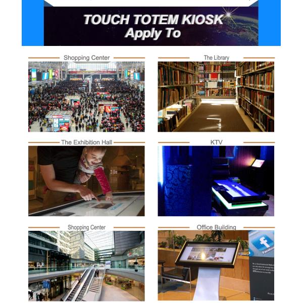 Advertisement Multi Touch Surface Table , Full HD Touch Screen Desk Totem Kiosk
