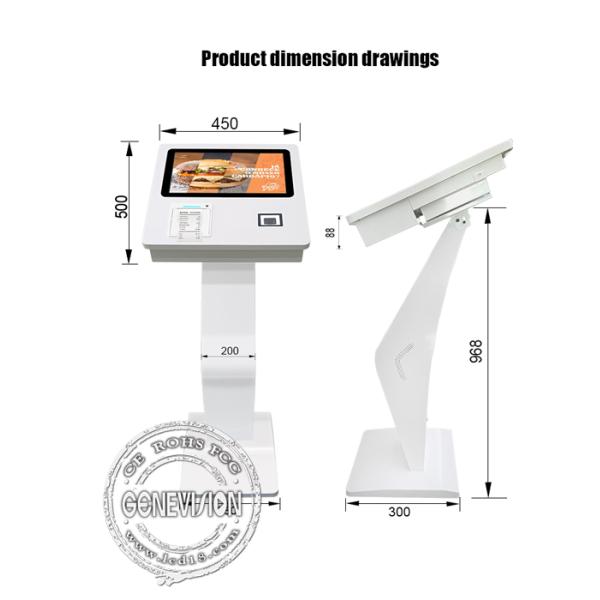 K Stand Android 11 System Payment Machine Kiosk 15.6 Inch