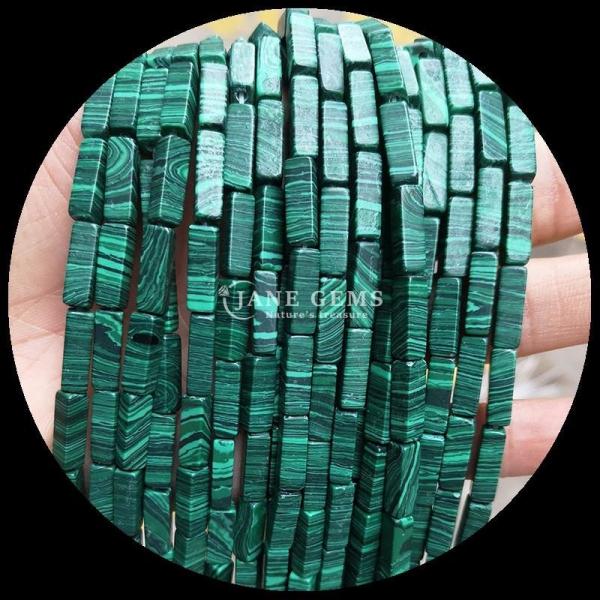 Natural Unakite Malachite Rectangle Square Shape Gemstone Bead Strands for DIY Jewelry