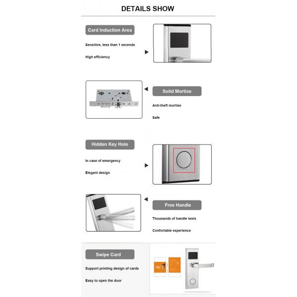 Key Card Hotel Smart Door Locks Touchless Keyless RFID Access Control