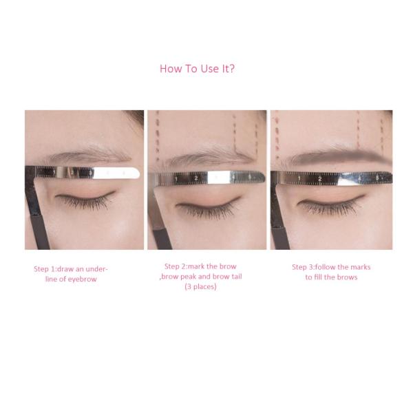 Siliver SS Permanent Makeup Three Point Positioning Brow Ruler eyebrow design tools For Eyebrow Permanent makeup