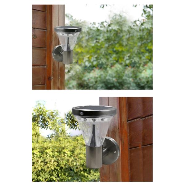 Stainless Steel Garden LED Solar Wall Light Induction Motion Sensor