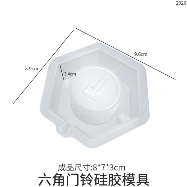 DIY Crystal Dropping Resin Gypsum Aromatherapy Elliptical Hexagonal Rectangular Love Door Bell Silicone Mold