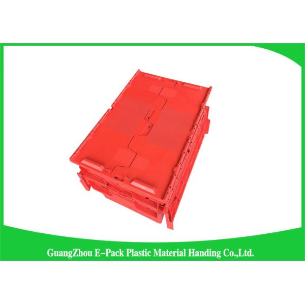 Industrial Plastic Attached Lid Containers , 600*400mm Assorted Height
