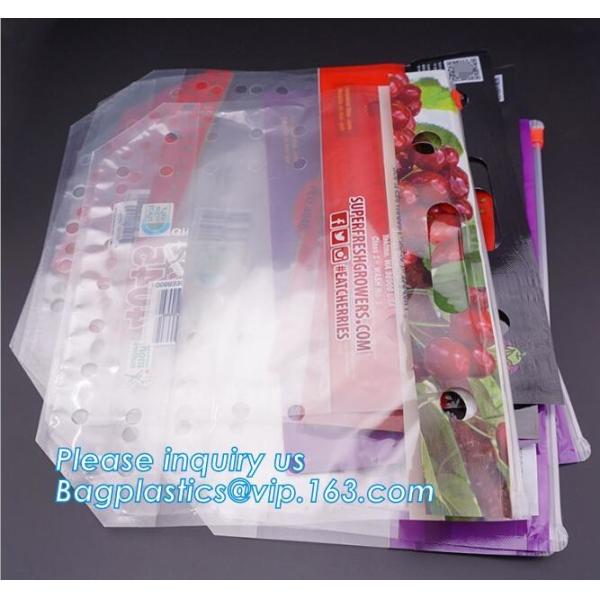 vented Printed Fruit Coex Packaging bag, Zip lockkk Cherry Tomato Packaging Bags With Holes, fruits and cheeries packaging